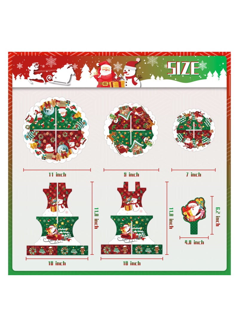 Highland 3 Tier Christmas Cake Stand Cupcake Topper Wrap Set - Image 3