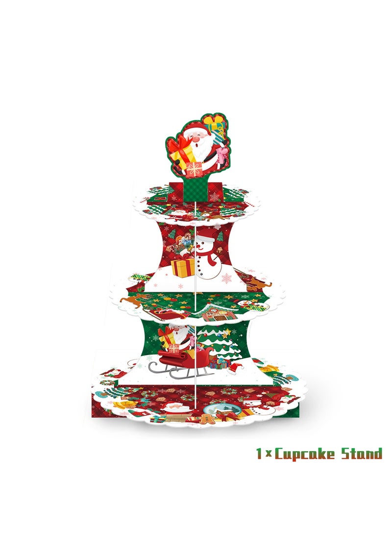 Highland 3 Tier Christmas Cake Stand Cupcake Topper Wrap Set - Image 5
