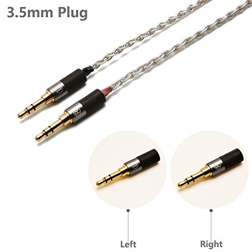 GUCraftsman 6N Single Crystal Silver Upgrade Cable 2.5mm/4.4mm Balanec Headphone Upgrade Cables for Beyerdynamic T1 2nd T5P 2nd T5P 3nd Final d8000Pro Denon AH-D5200 AH-D7200 AH-D9200 (4.4mm Plug) - Image 3