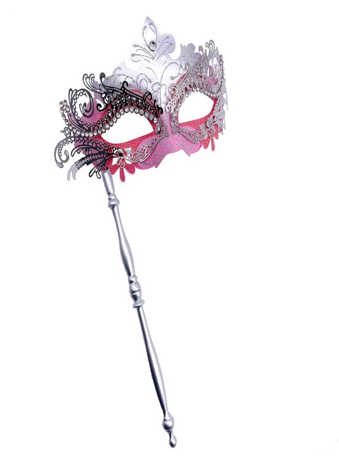 Geek-M Masquerade Mask for Women/Men, Fancy Party Face Mask Venetian Mask for Prom Ball Halloween Mardi Gras (Pink) - Image 1