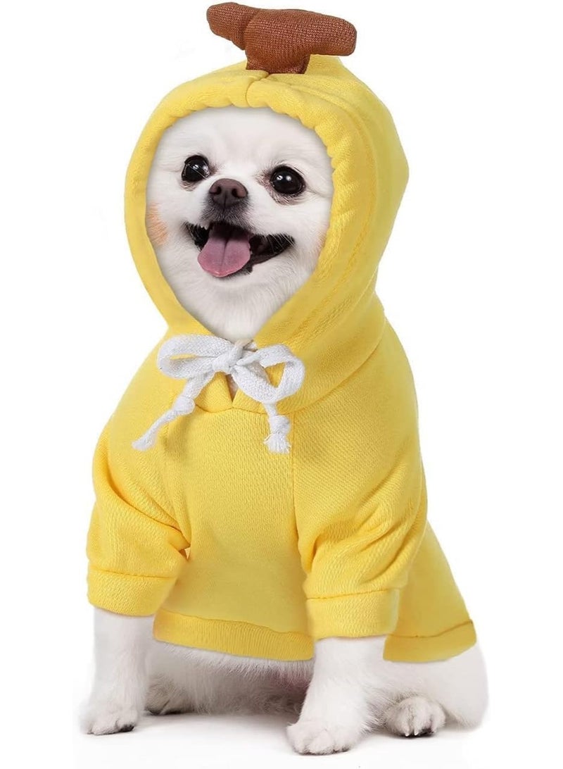 قمصان الكلب المطبع الموز للكلاب الصغيرة ، سترة رياضية للحيوانات الأليفة الدافئة في فصل الشتاء ، ملابس جرو ناعمة للشيواوا وبومي والملابس اليومية والأعياد ، XL