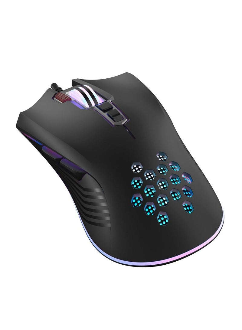 إكس أو ماوس سلكي للالعاب ولف واريورز ام 3 بالفضاء اللوني ار جي بي وطول 1.5 متر من اكس او - لون اسود