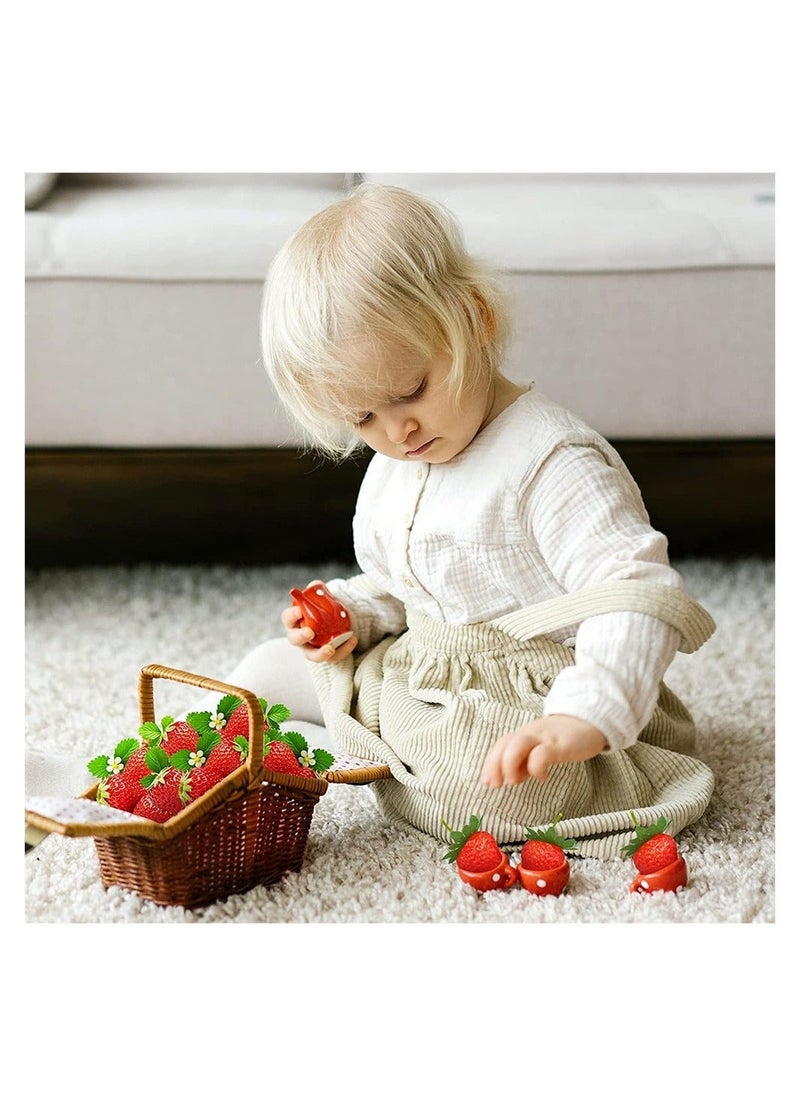 20 Pieces Artificial Strawberries, Fake Strawberries Lifelike Red Realistic Plastic Strawberries Artificial Fruit for Home Kitchen Party Wedding Decoration Arrangements Photography Prop Ornament - Image 5