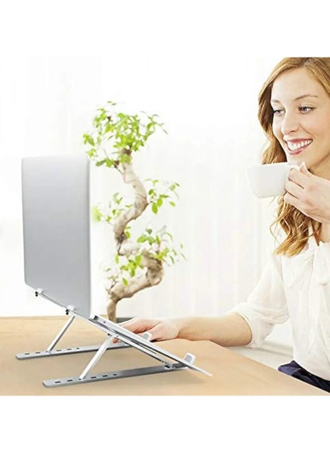 Laptop Stand for Desk, Adjustable Laptop Riser ABS+Silicone Foldable Portable Laptop Holder, Ventilated Cooling Notebook Stand for MacBook Pro Air, Lenovo, Dell, HP, Laptops,Tablet