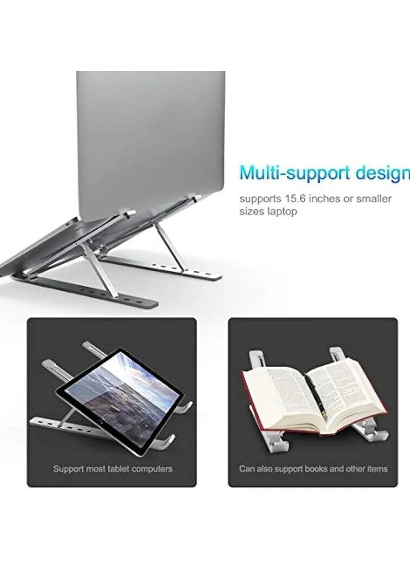 Laptop Stand for Desk, Adjustable Laptop Riser ABS+Silicone Foldable Portable Laptop Holder, Ventilated Cooling Notebook Stand for MacBook Pro Air, Lenovo, Dell, HP, Laptops,Tablet