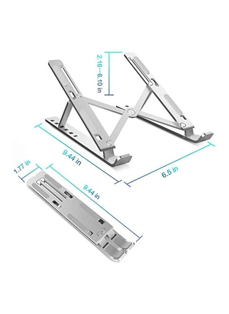 Laptop Stand for Desk, Adjustable Laptop Riser ABS+Silicone Foldable Portable Laptop Holder, Ventilated Cooling Notebook Stand for MacBook Pro Air, Lenovo, Dell, HP, Laptops,Tablet