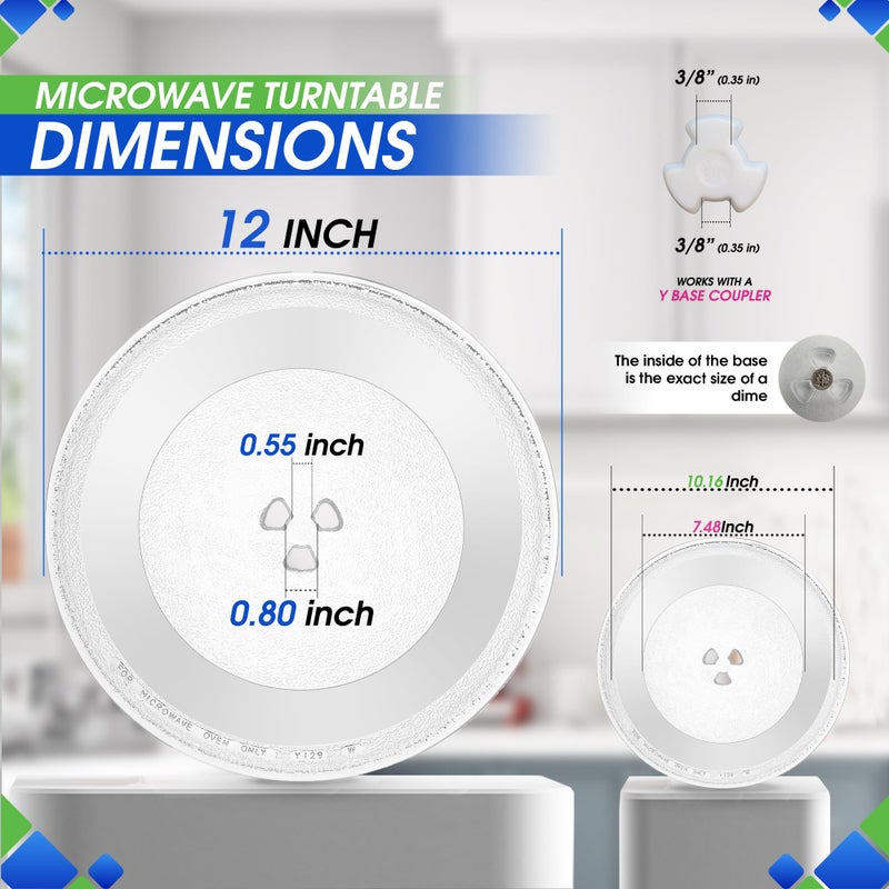 Bagean Microwave Plate Replacement for 12â€ W10337247 W11367904 Whirlpool Microwave Glass Plate - Rotating Oven Microwave Turntable Plate - Spinning Dish Tray Turntables For Better Reheating and Cooking - Image 3