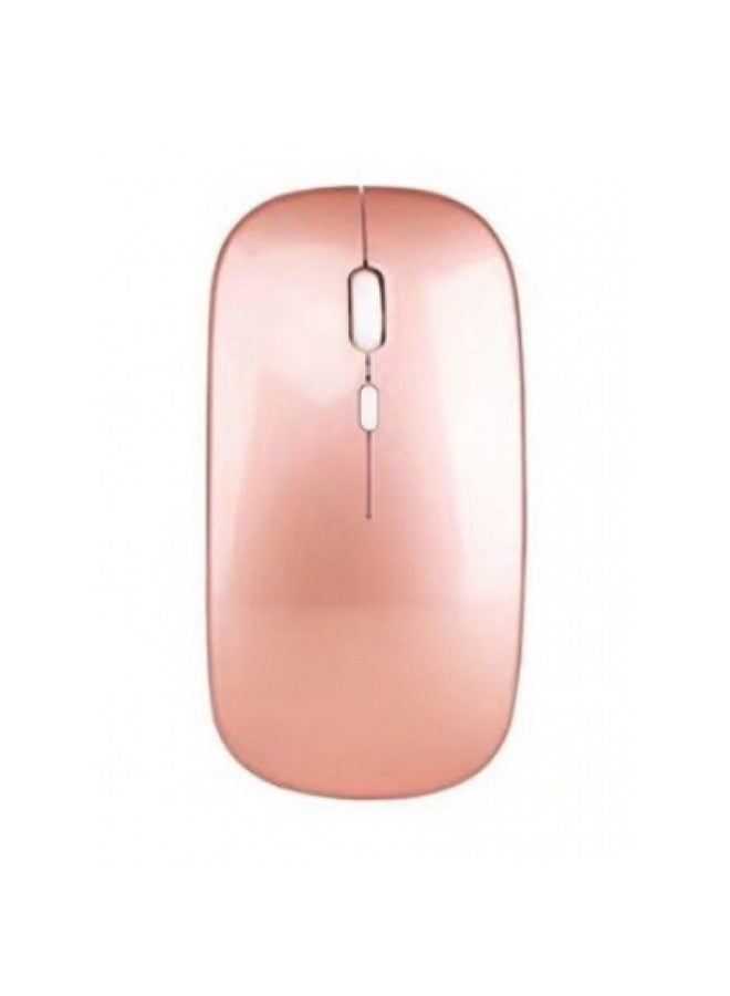 Loquat Bluetooth Single Dual-mode Wireless Mouse Charging Mute Computer Notebook Office Game Luminous 2.4G Mouse-Color:189A Wireless Bluetooth Dual Template Rose Gold - Image 1