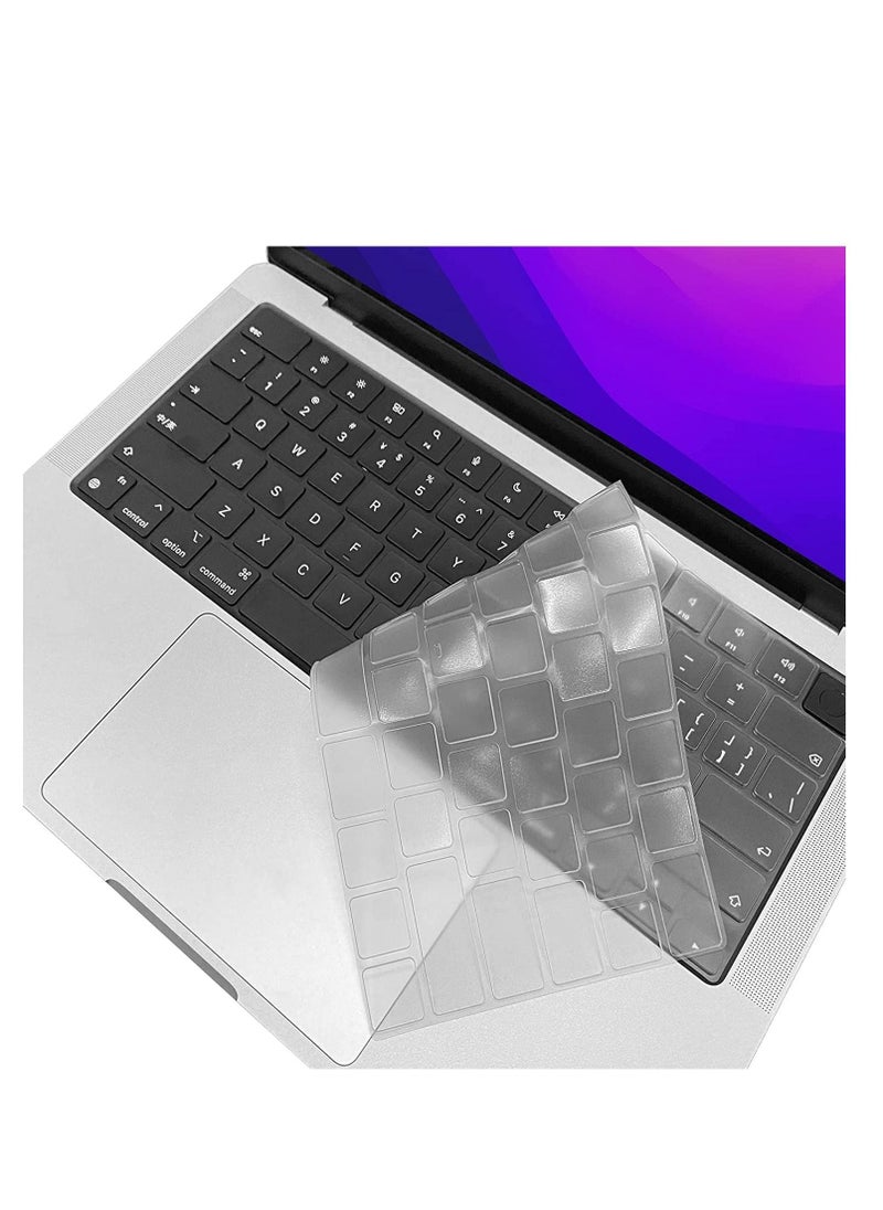 Generic Keyboard Cover Compatible with MacBook Air 13.6 inch M4 A3240/M3 A3113/ M2 A2681& M4/M3/M2 15" Macbook Air A2941/A3114/A3241 and MacBook Pro 14/16 inch M4 M3 M2 M1 A3112/A3401/A3185/A2992/A2918/A2442/A2779/A3403/A3186/A2780/A2485/A2991, Protective Waterproof Skin--Clear  - Image 1