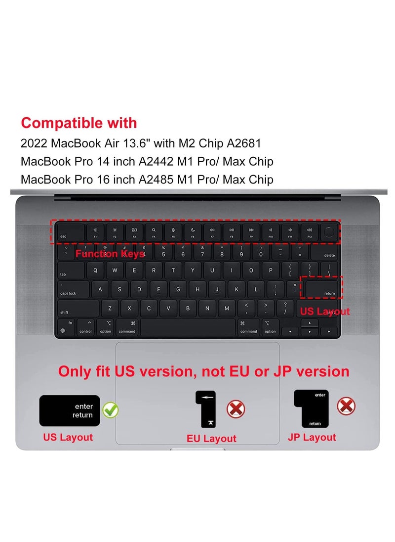 Generic Keyboard Cover Compatible with MacBook Air 13.6 inch M4 A3240/M3 A3113/ M2 A2681& M4/M3/M2 15" Macbook Air A2941/A3114/A3241 and MacBook Pro 14/16 inch M4 M3 M2 M1 A3112/A3401/A3185/A2992/A2918/A2442/A2779/A3403/A3186/A2780/A2485/A2991, Protective Waterproof Skin--Clear  - Image 3