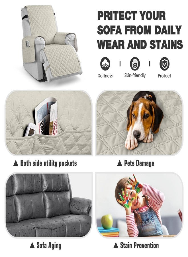 TAOCOCO Waterproof Recliner Chair Covers with Leg Strap 1 Piece Oversized Recliner Covers for Large Recliner for Pets Kids, Washable Reclining Chair Furniture Protector(28'' Oversized, Ivory) - Image 4
