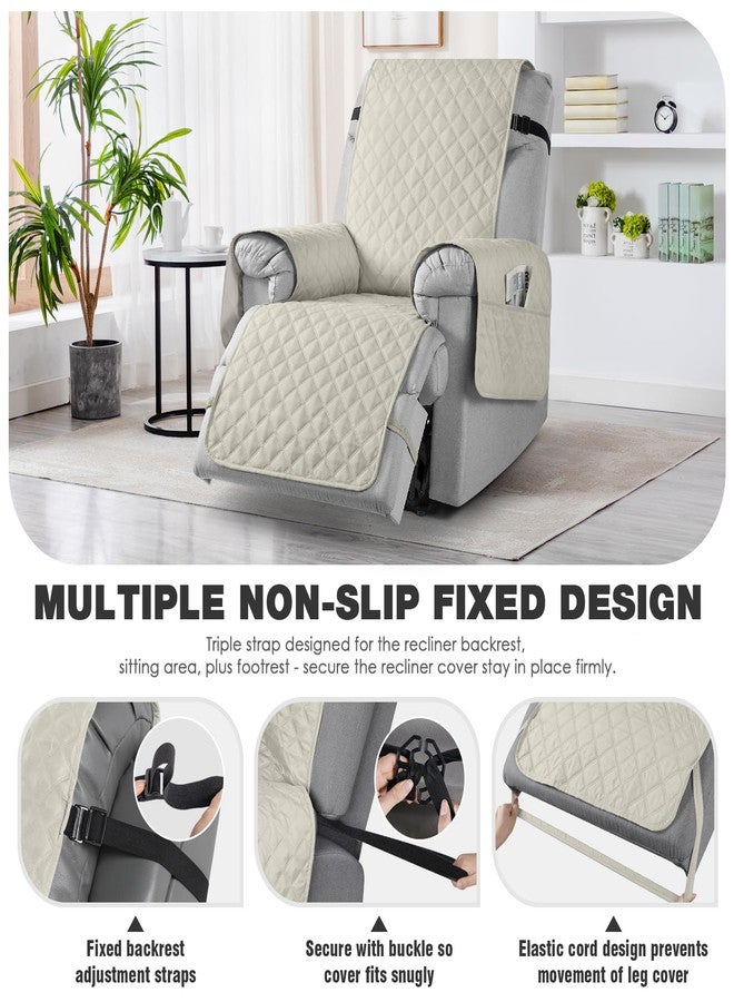 TAOCOCO Waterproof Recliner Chair Covers with Leg Strap 1 Piece Oversized Recliner Covers for Large Recliner for Pets Kids, Washable Reclining Chair Furniture Protector(28'' Oversized, Ivory) - Image 5