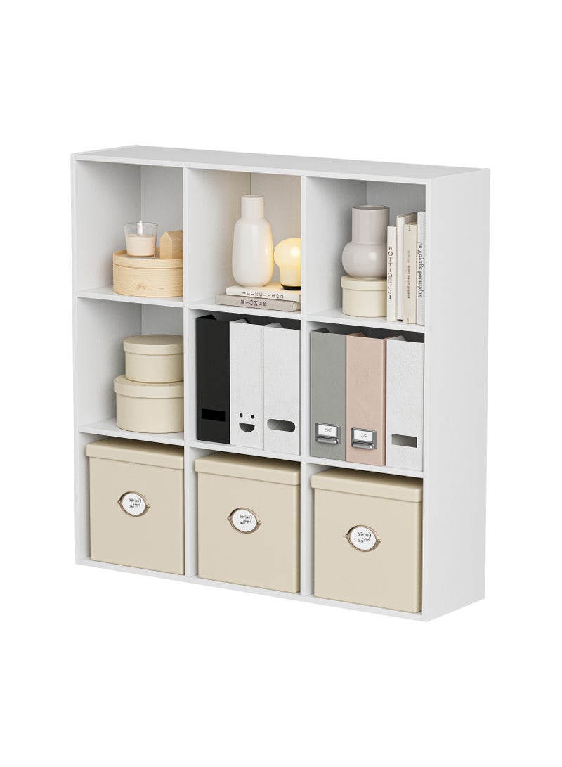 DOOHWAN 11in Cube Storage Organizer with Closed Back - Wooden Bookshelf Display Cubes for Home, Office, Closet Cabinet Organizer Shelf - Image 1