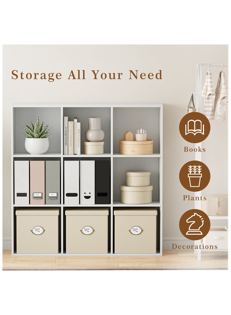 DOOHWAN 11in Cube Storage Organizer with Closed Back - Wooden Bookshelf Display Cubes for Home, Office, Closet Cabinet Organizer Shelf - Image 3