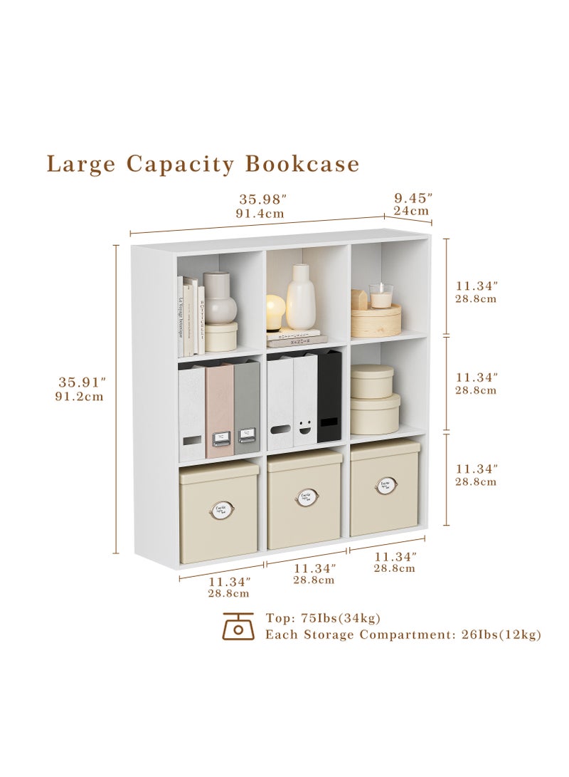 DOOHWAN 11in Cube Storage Organizer with Closed Back - Wooden Bookshelf Display Cubes for Home, Office, Closet Cabinet Organizer Shelf - Image 5