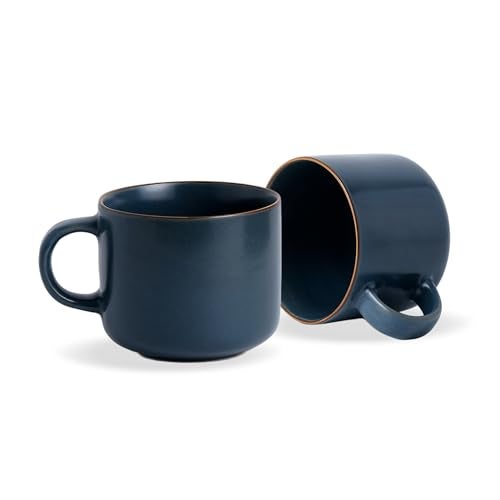 Shay Ceramic Coffee Mugs, Set of 2, Grey Japandi, 350ml | Coffee Cup | Matte Finish | Premium Porcelain Coffee Cup (Japandi Mug - Grey - Set of 2) - Image 1