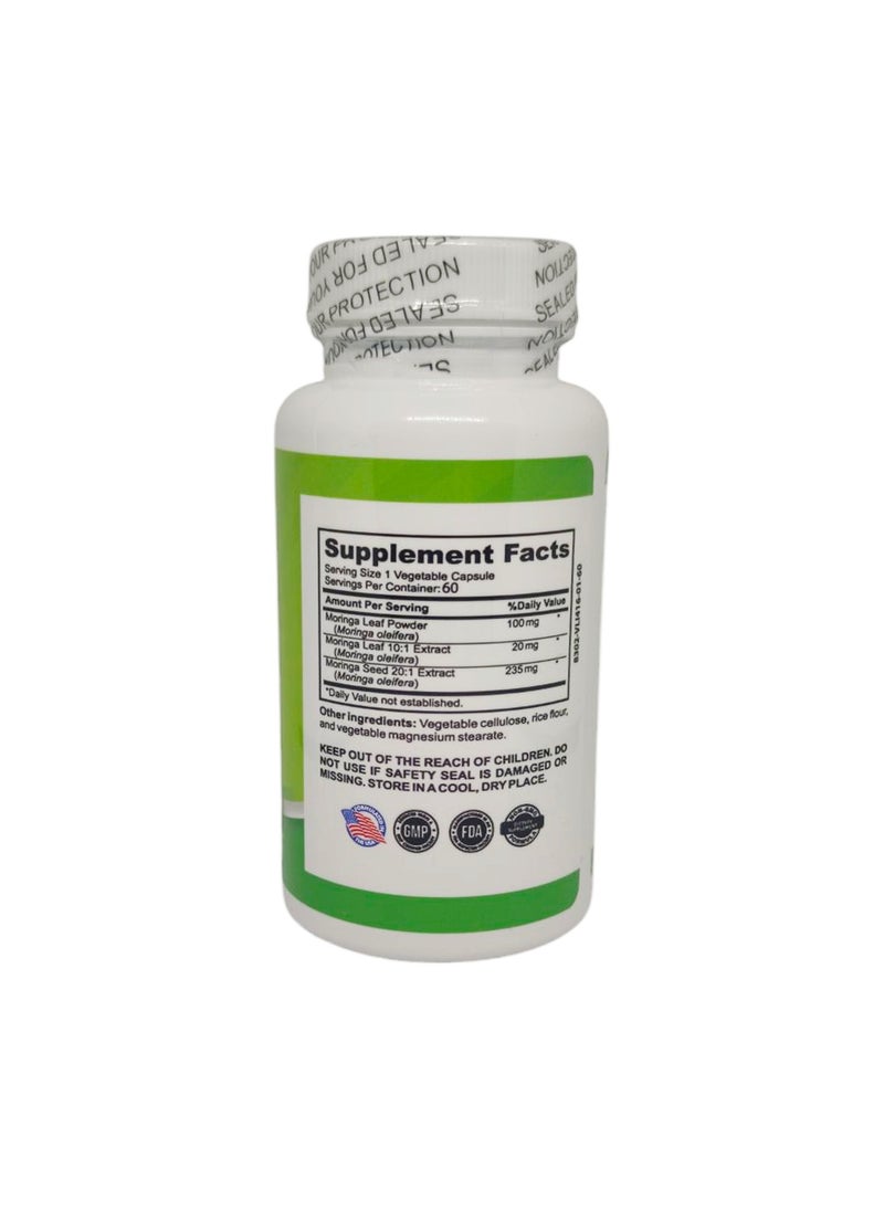 AID PLUS Moringa Complex Concentrated From 5000 Mg Moringa Powder 60 Vegetable Capsules  - Image 4