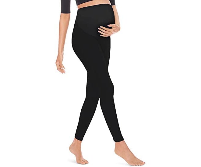 SHAPERX Soft Maternity Leggings for Women - Yoga Pants for Women, Maternity High Waist Pack of 1 - Image 2