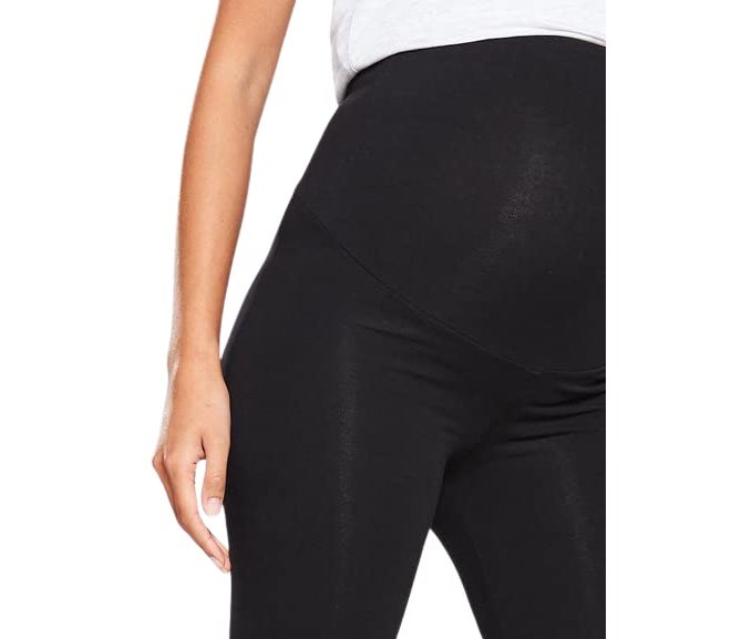 SHAPERX Soft Maternity Leggings for Women - Yoga Pants for Women, Maternity High Waist Pack of 1 - Image 3