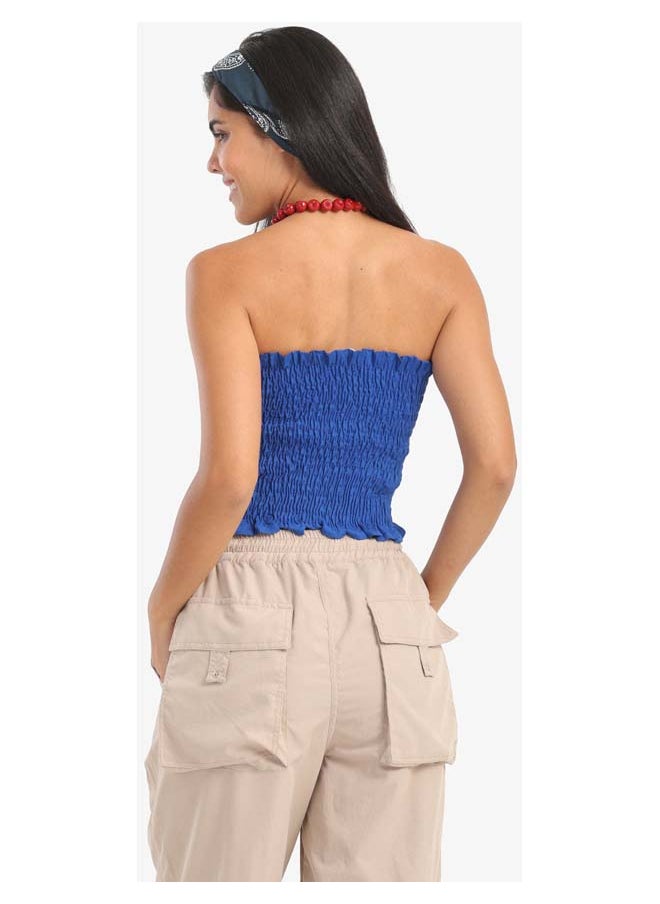 Clue Textured Strapless Top with Frills  - Image 3
