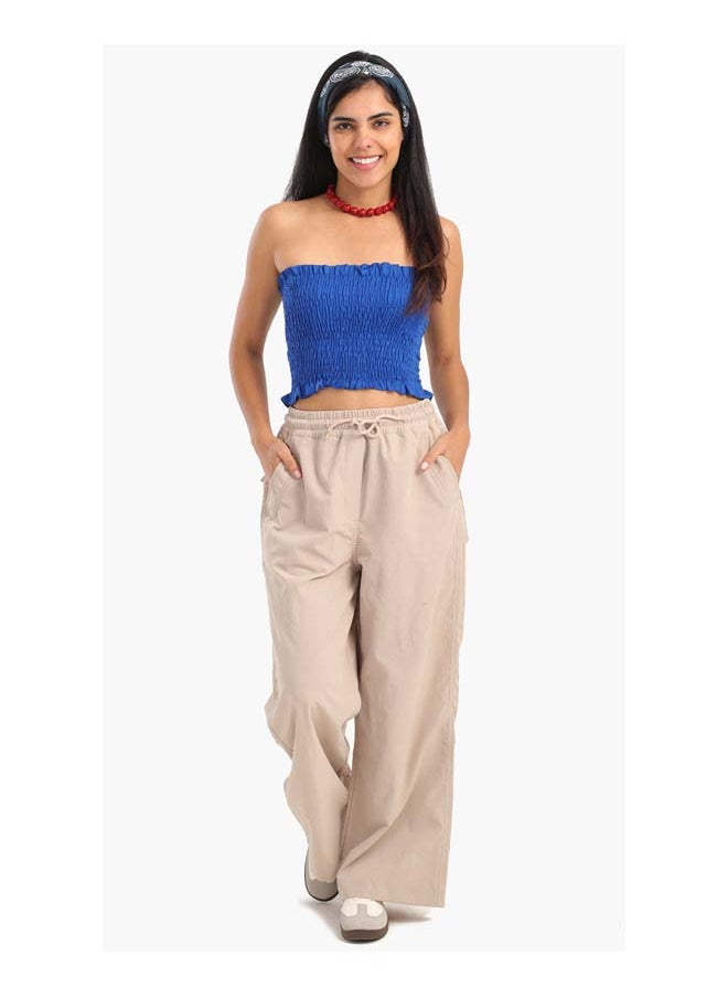 Clue Textured Strapless Top with Frills  - Image 4