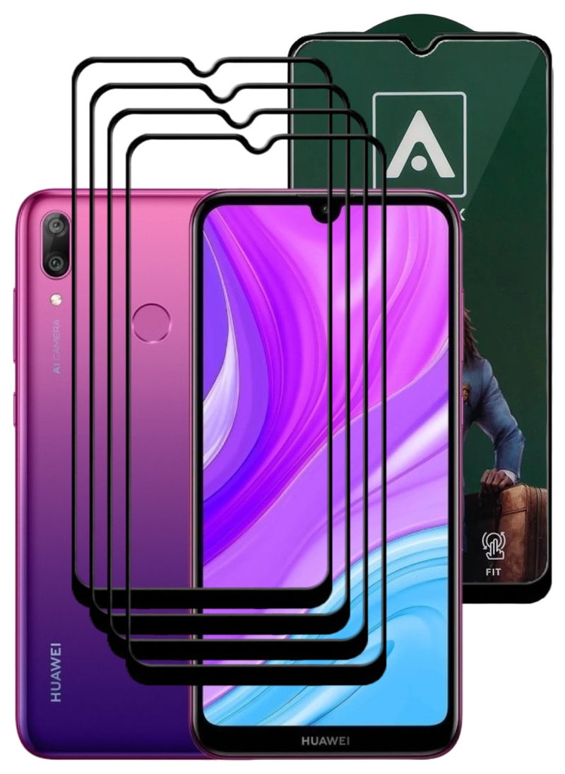 ACLIX 4 Pieces Antistatic ESD Dustproof Premium Quality High Definition Tempered Glass Screen Protector Designed For Huawei Y7 (2019) - Image 1