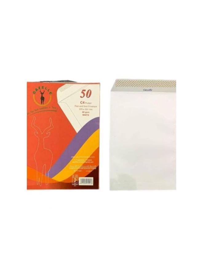 Gazelle C4 Self-Adhesive White Envelopes – 80 gsm