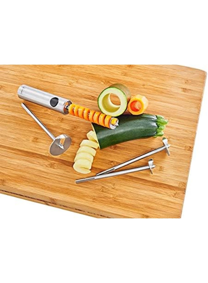 Luckam مثقاب الخضار من الفولاذ المقاوم للصدأ الألماني، مجموعة أدوات حفر الخضار المثقاب الدوار لإزالة نواة الفاكهة للأطفال لصنع سلطة الطعام في المطبخ - Image 4