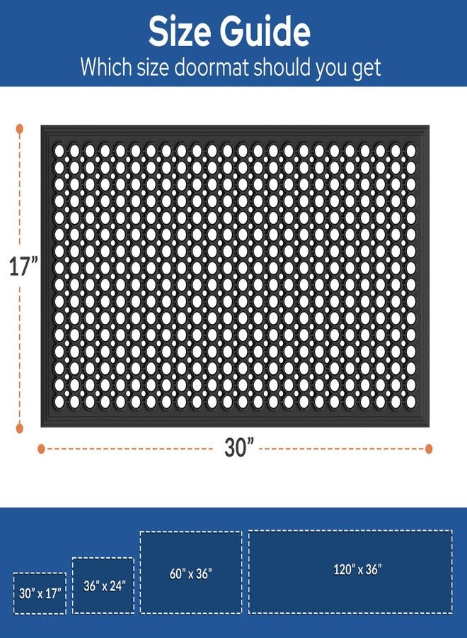 Barnyard Designs Heavy Duty Rubber Door Mats with Drainage Holes - Non-Slip Outdoor Rubber Mat for Kitchen Floor, Bar, Indoor Entrance, Industrial and Commercial Use (17" x 30", 1-Pack) - Image 5