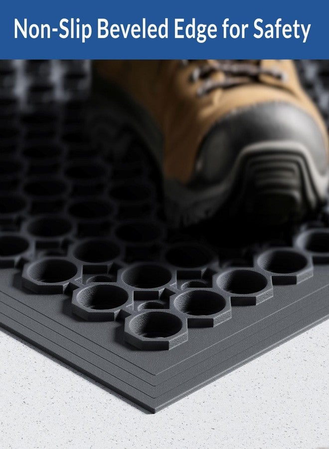 Barnyard Designs Heavy Duty Rubber Door Mats with Drainage Holes - Non-Slip Outdoor Rubber Mat for Kitchen Floor, Bar, Indoor Entrance, Industrial and Commercial Use (17" x 30", 1-Pack) - Image 3