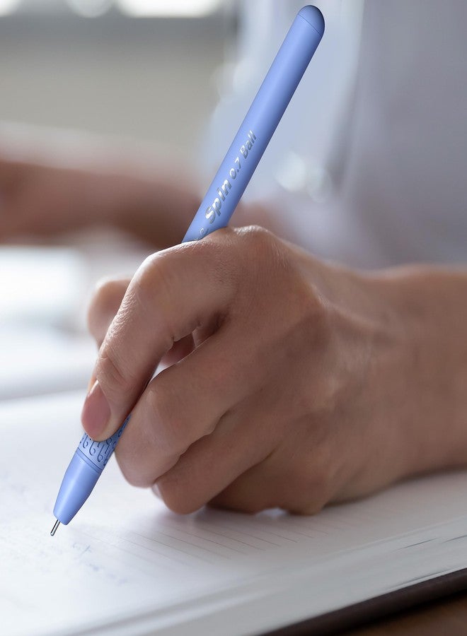 كلاسميت قلم حبر جاف دوار من كلاس ميت - أزرق (عبوة من 10 أقلام) | ألوان باستيل جذابة للأولاد والبنات | قلم حبر جاف للكتابة السلسة | تصميم بمشبك للتخفيف من التوتر | رأس طويل لكتابة مريحة - Image 2