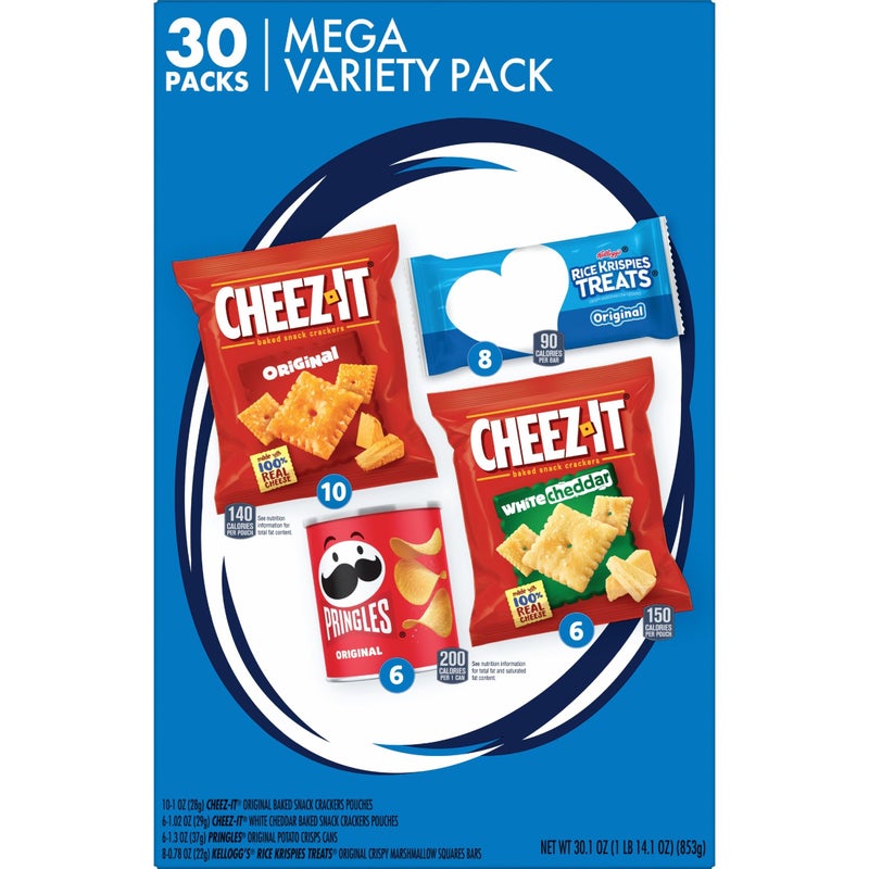 Kellogg's Cheez-It, Pringles & Rice Krispies Treats Snacks Mega Variety Pack, 30.1oz Box (30 Count) - Image 4