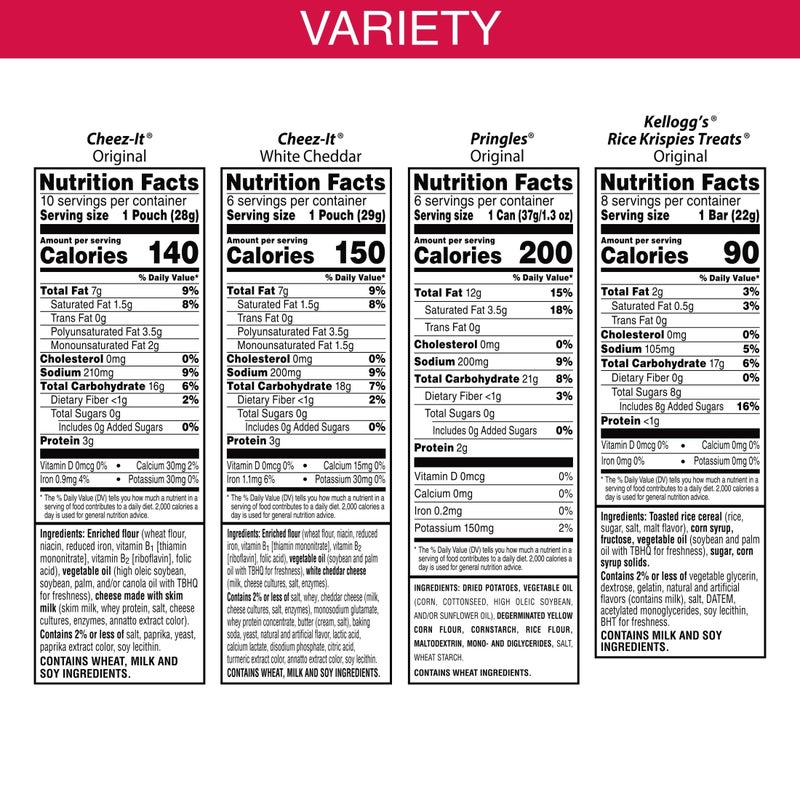 Kellogg's Cheez-It, Pringles & Rice Krispies Treats Snacks Mega Variety Pack, 30.1oz Box (30 Count) - Image 3