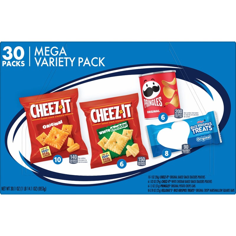 Kellogg's Cheez-It, Pringles & Rice Krispies Treats Snacks Mega Variety Pack, 30.1oz Box (30 Count) - Image 5