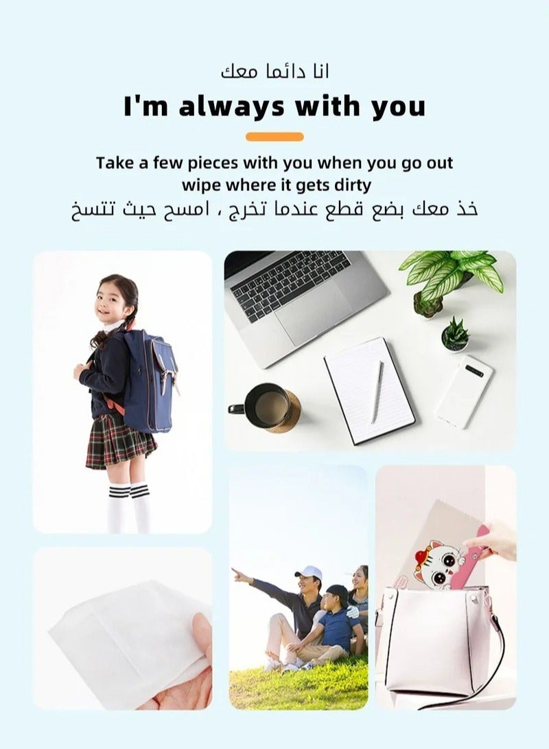 مناديل الطفل مع ملفوفات فردية ، مسح المياه المحمولة ، غير معطر  منخفض الحساسية للبشرة الحساسة ، 300 عدد (6 صناديق) - Image 2
