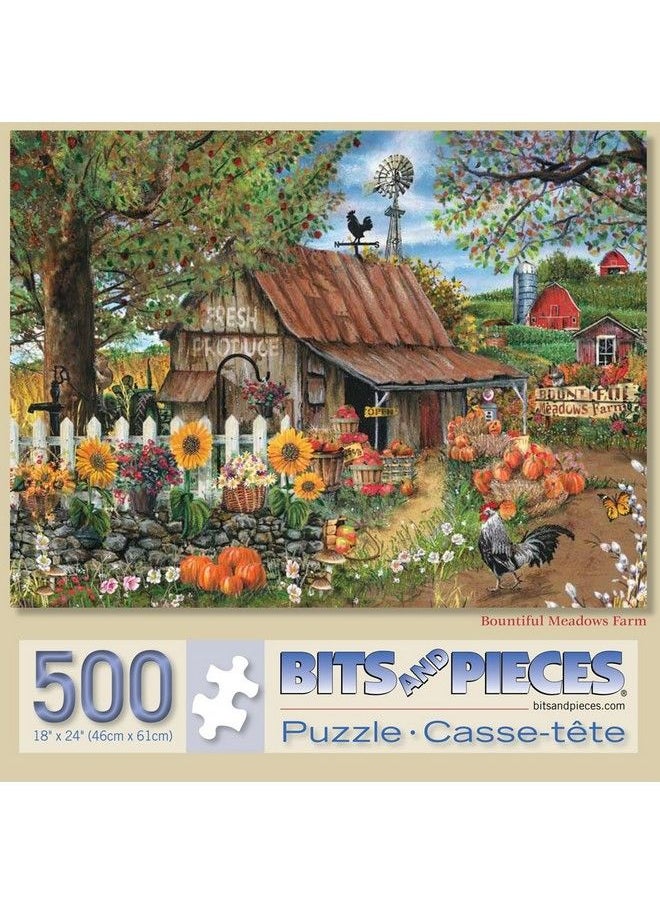 Bits and Pieces - 500 Piece Jigsaw Puzzle For Adults ‘Bountiful Meadows Farm’ 500 Pc Large Piece Jigsaw By Artist Thomas Wood 18” X 24” - Image 1