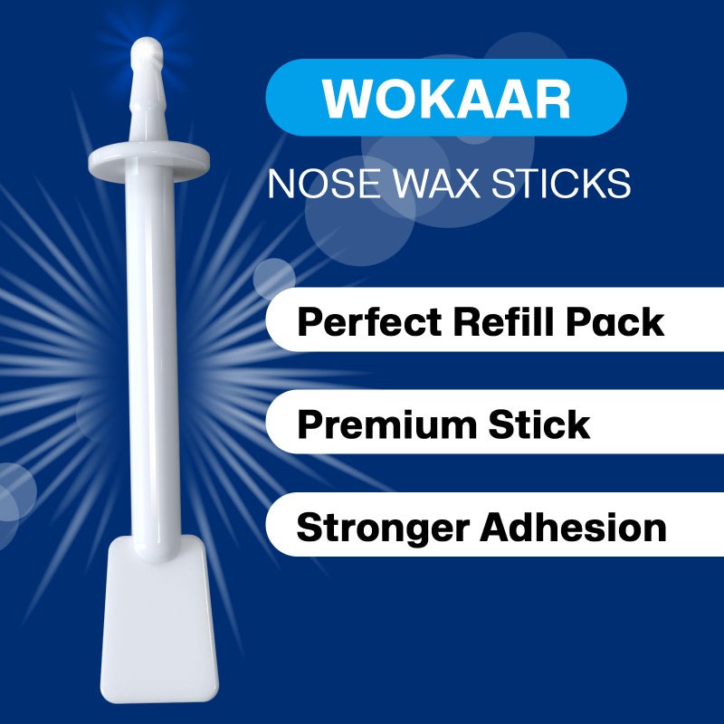 Wokaar Nose & Ear Waxing Sticksâ€“Professional Nasal Hair Removal 60 Precision Applicators for Pain-Free Waxing at Home. Say Goodbye to Plucking! (Wax refills & wipes sold separately.) - Image 3