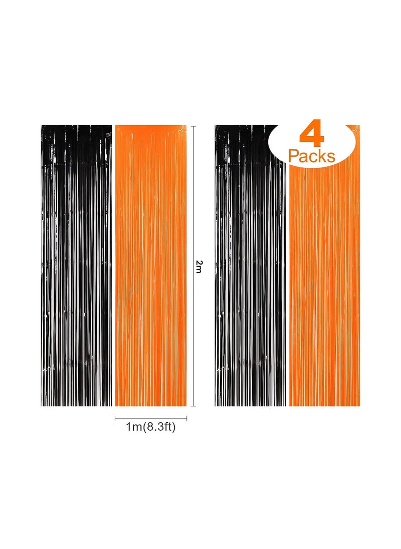 4 Piece Black Orange Foil Fringe Curtain Halloween Backdrop Decoration - pzsku/Z80E378E39E7658BD5F3BZ/45/_/1691494284/2b766c88-95b7-4e74-a134-9a863770a168