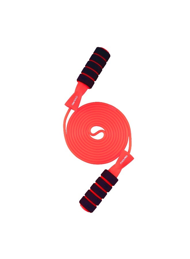 SOLPRO SFH066 Jump Rope for Men, Women & Kids|Adjustable Length, TangleFree, Soft Foam Handles| SweatResistant Grip|Ideal for Cardio, Fitness, HIIT, CrossFit, Weight Loss & Gym Workouts (Red) - Image 1