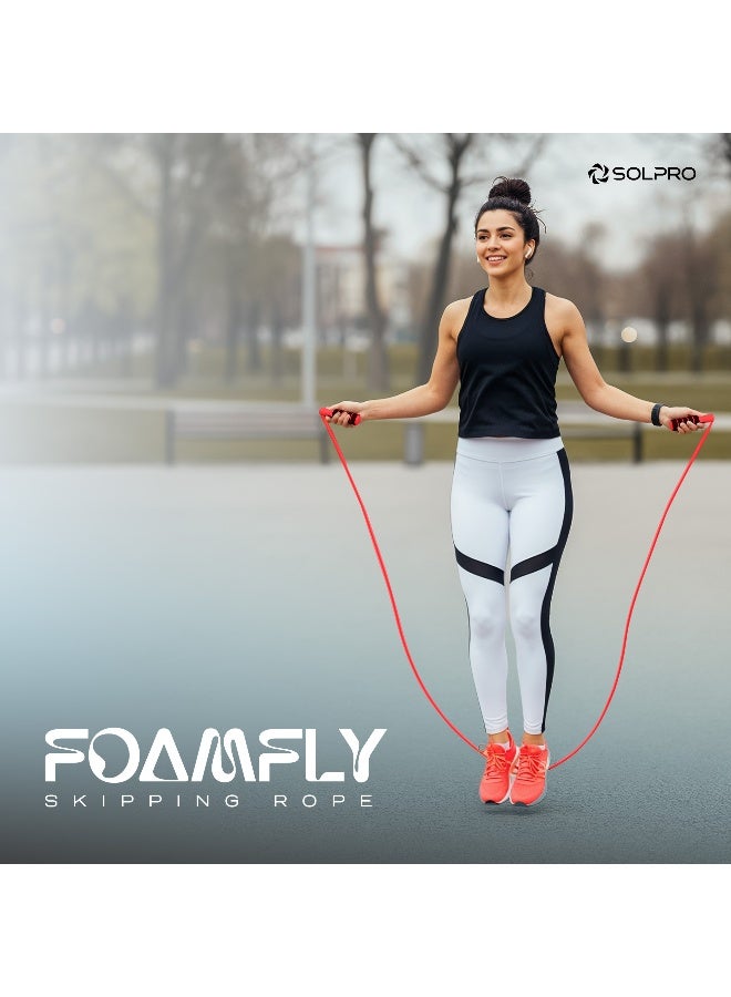 SOLPRO SFH066 Jump Rope for Men, Women & Kids|Adjustable Length, TangleFree, Soft Foam Handles| SweatResistant Grip|Ideal for Cardio, Fitness, HIIT, CrossFit, Weight Loss & Gym Workouts (Red) - Image 2