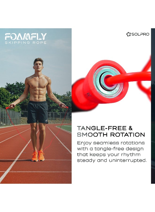 SOLPRO SFH066 Jump Rope for Men, Women & Kids|Adjustable Length, TangleFree, Soft Foam Handles| SweatResistant Grip|Ideal for Cardio, Fitness, HIIT, CrossFit, Weight Loss & Gym Workouts (Red) - Image 5