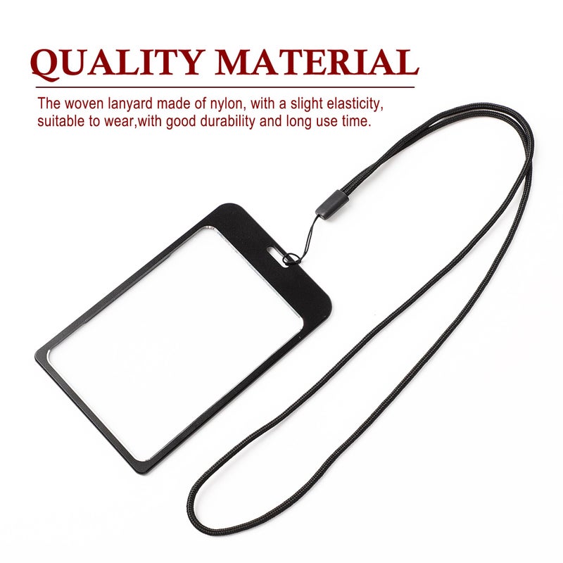 uxcell Nylon Woven Lanyards, 18 Inches Round Neck String, 1 Pcs Thin Keychain Strap Lanyard for Keys Pen ID Camera Mobile Cell Phone Badges Holder Office, Black - Image 2