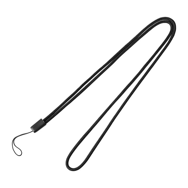 uxcell Nylon Woven Lanyards, 18 Inches Round Neck String, 1 Pcs Thin Keychain Strap Lanyard for Keys Pen ID Camera Mobile Cell Phone Badges Holder Office, Black - Image 1