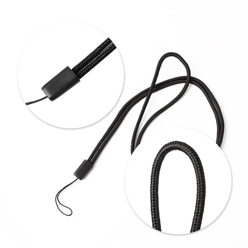 uxcell Nylon Woven Lanyards, 18 Inches Round Neck String, 1 Pcs Thin Keychain Strap Lanyard for Keys Pen ID Camera Mobile Cell Phone Badges Holder Office, Black - Image 3