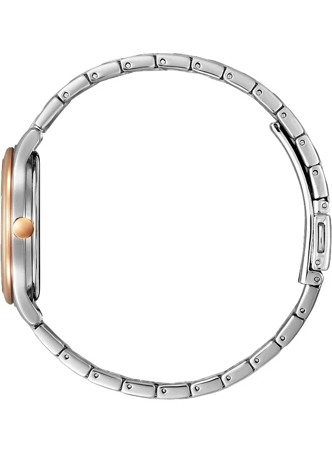 CITIZEN Women's Stainless Steel Strap with Two-Tone Rose Gold Plating Eco-Drive Standard Watch EM0506-77A - 32 mm