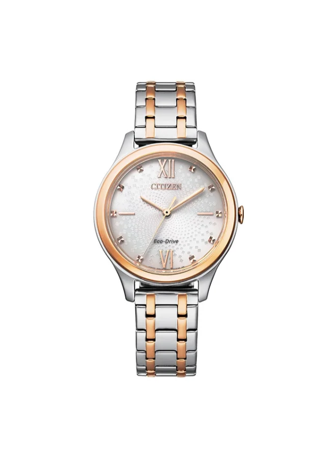 CITIZEN Stainless Steel Strap with Two-Tone Rose Gold Plating Analog Watch EM0506-77A - 32 mm