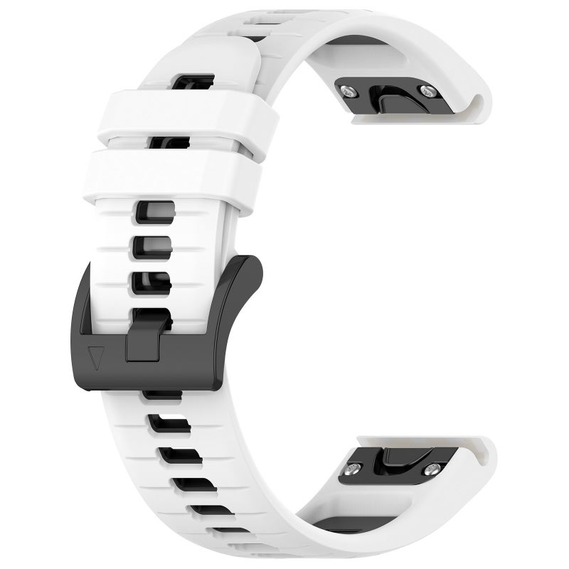 S-TOP For Garmin Fenix 7 Pro 47mm Sports Two-Color 22mm Silicone Watch Band(White+Black) - Image 2