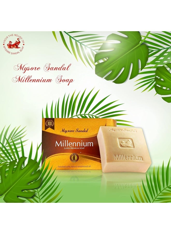 مايسور صندل صابون الاستحمام الفاخر "مايسور صندل ميلينيوم" (Mysore Sandal Millennium) بوزن 150 جم | خشب الصندل النقي | صابون استحمام فاخر | طبيعي - Image 2