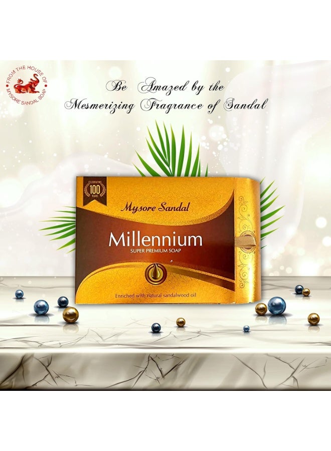 مايسور صندل صابون الاستحمام الفاخر "مايسور صندل ميلينيوم" (Mysore Sandal Millennium) بوزن 150 جم | خشب الصندل النقي | صابون استحمام فاخر | طبيعي - Image 3
