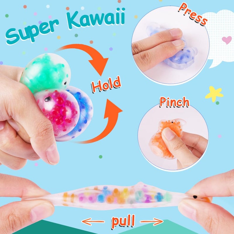 Ainiv 24 Mini Anti-Stress Balls for Kneading, Colourful Squeeze Ball with Water Beads for Decompression, ADHD, Party Bags, Filler, Stress Relief Toy for Children, Adults, Christmas, Birthday Gift - Image 2